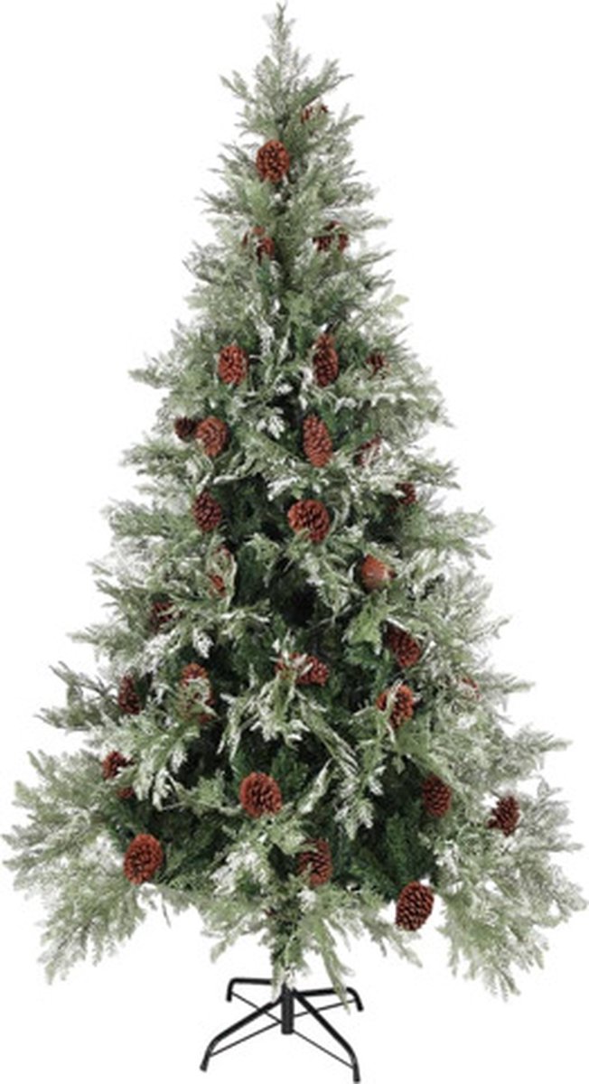 vidaXL Kerstboom 225 cm PVC PE groen wit