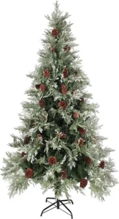 vidaXL Kerstboom 225 cm PVC PE groen wit
