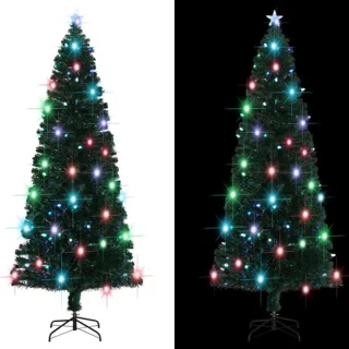 vidaXL Kerstboom 240 cm glasvezel met LED en standaard