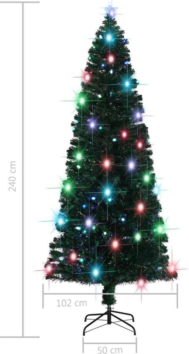 vidaXL Kerstboom 240 cm glasvezel met LED en standaard