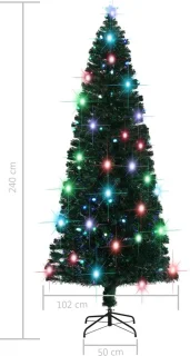 vidaXL Kerstboom 240 cm glasvezel met LED en standaard