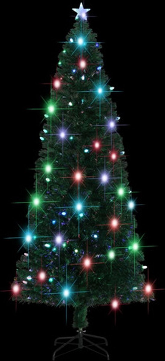 vidaXL Kerstboom 240 cm glasvezel met LED en standaard