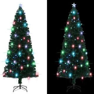 vidaXL Kerstboom 240 cm glasvezel met LED en standaard