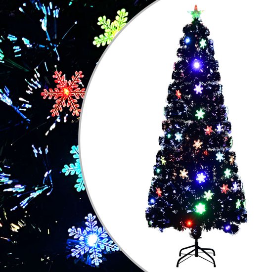 vidaXL Kerstboom 240 cm glasvezel zwart LED