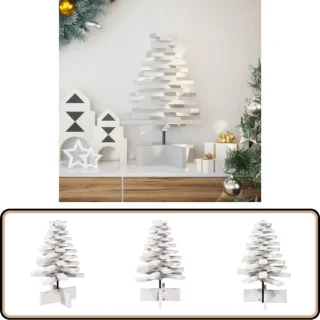 vidaXL kerstboom 60 cm massief grenenhout wit