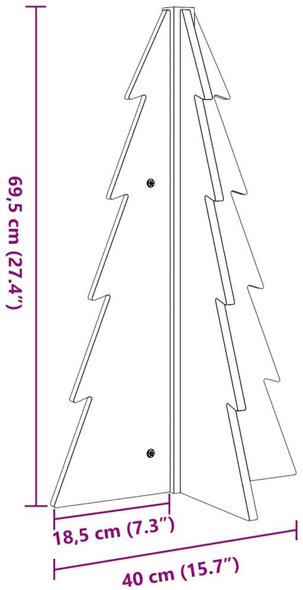 vidaXL Kerstboom 69,5 cm massief grenenhout wit