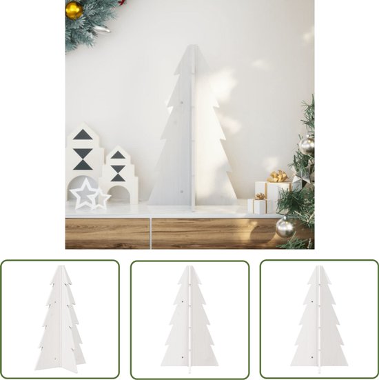 vidaXL Kerstboom 69,5 cm massief grenenhout wit