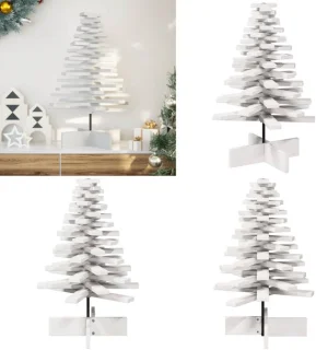 vidaXL kerstboom 80 cm massief grenenhout wit
