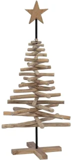 vidaXL kerstboom bruin 120 cm massief teakhout