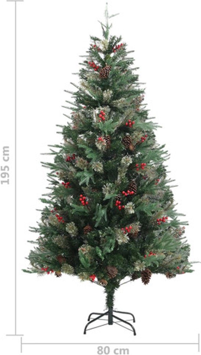 vidaXL Kerstboom Dennenappels 195 cm PVC PE Groen