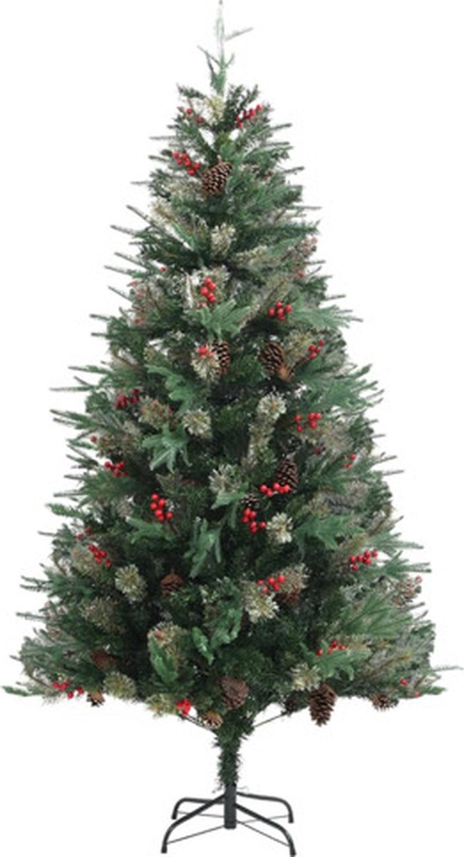 vidaXL Kerstboom Dennenappels 195 cm PVC PE Groen