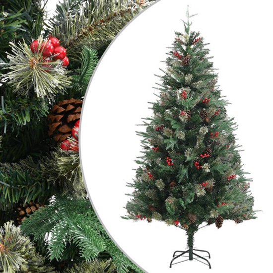 vidaXL Kerstboom Dennenappels 195 cm PVC PE Groen
