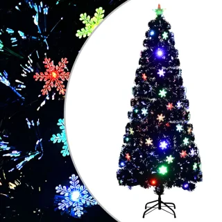 vidaXL Kerstboom glasvezel 210 cm zwart