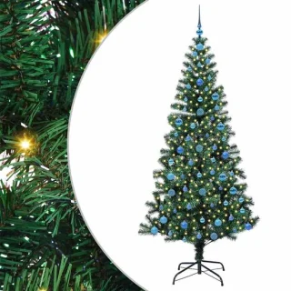 vidaXL kerstboom groen 210 cm PVC en metaal