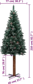 vidaXL Kerstboom Hout 210 cm Groen