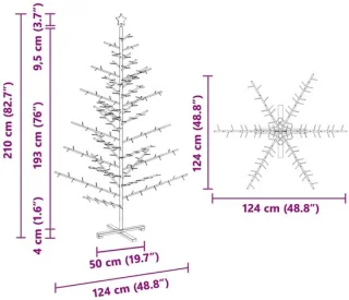 vidaXL kerstboom KOTKA 210 cm van bamboe en massief grenenhout