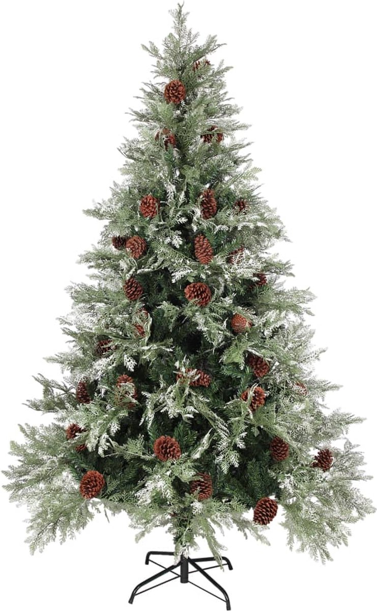vidaXL Kerstboom LED 120 cm PVC & PE groen wit