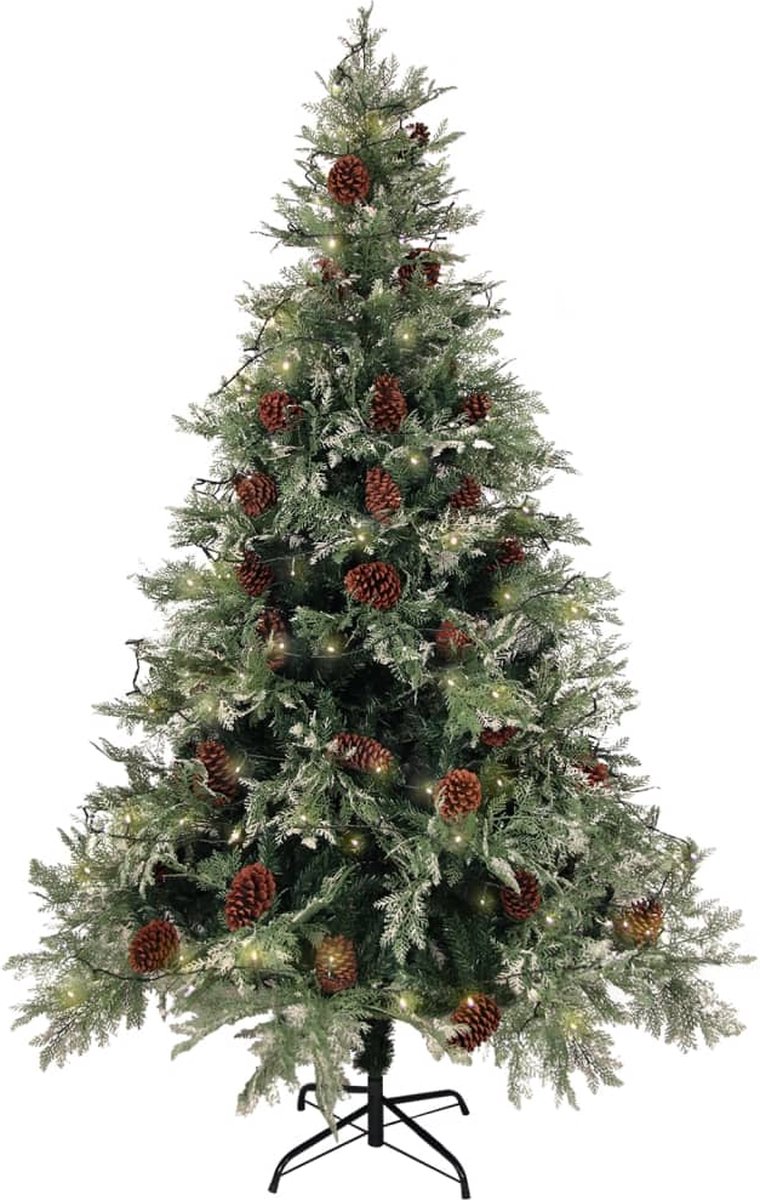 vidaXL Kerstboom LED 120 cm PVC & PE groen wit
