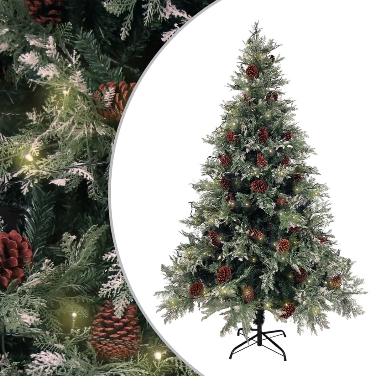 vidaXL Kerstboom LED 120 cm PVC & PE groen wit