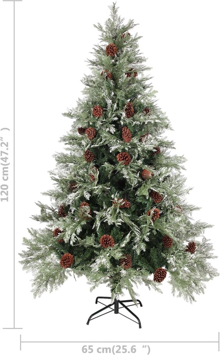 vidaXL Kerstboom LED 120 cm PVC & PE groen wit