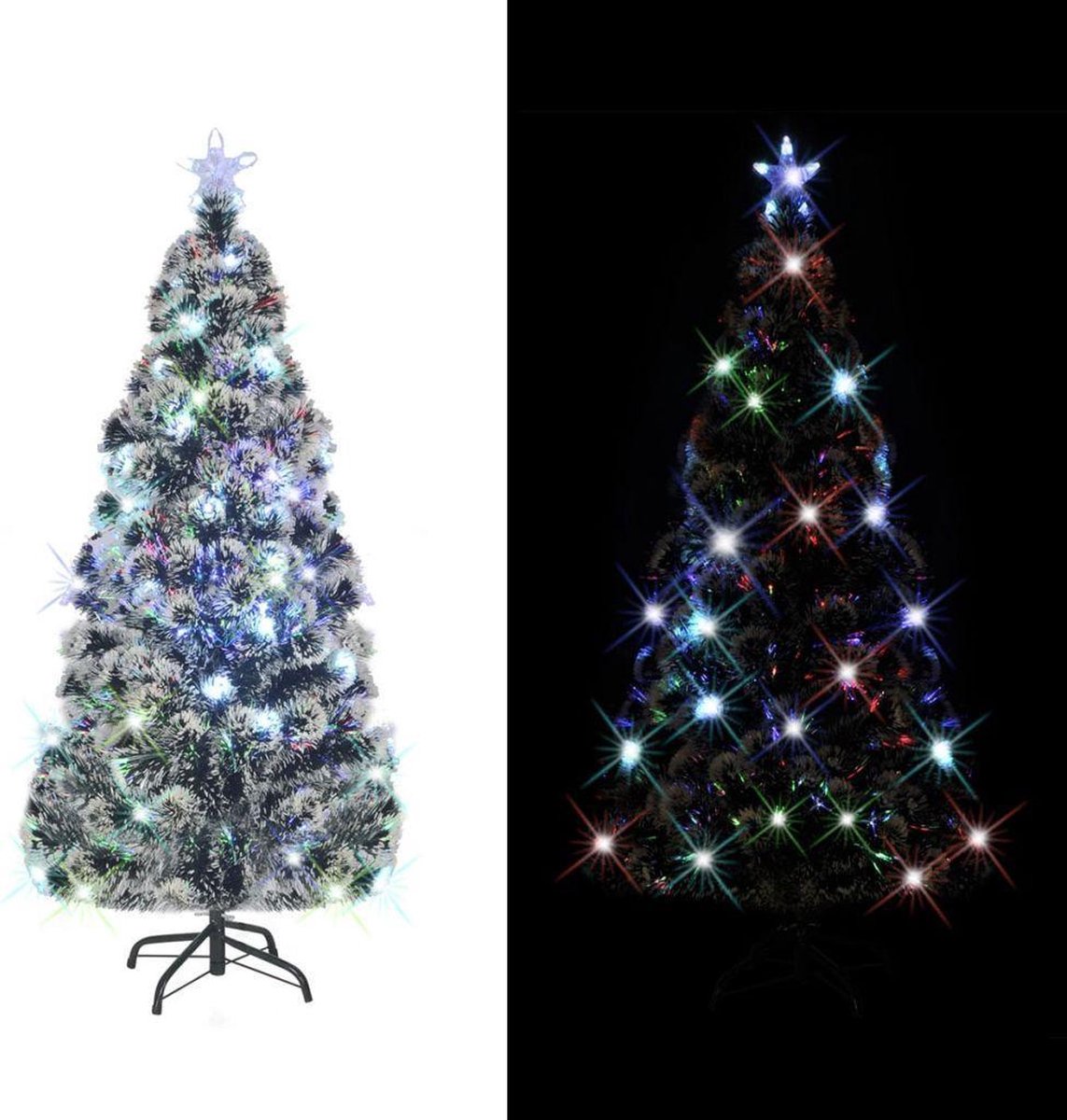 vidaXL Kerstboom LED 210 cm glasvezel met standaard
