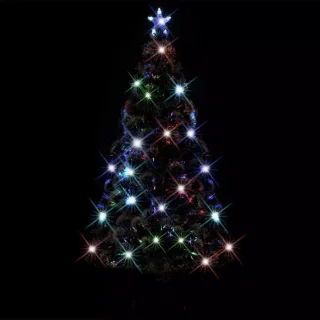vidaXL Kerstboom LED 210 cm glasvezel met standaard