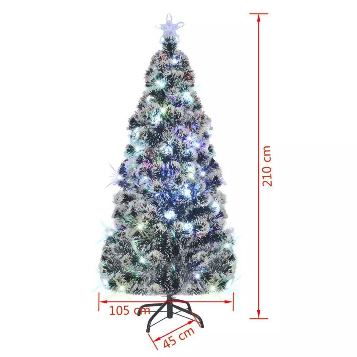 vidaXL Kerstboom LED 210 cm glasvezel met standaard