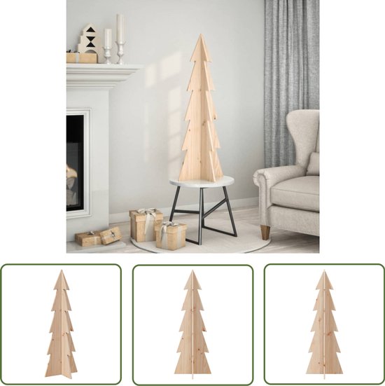 vidaXL Kerstboom massief grenenhout 112 cm