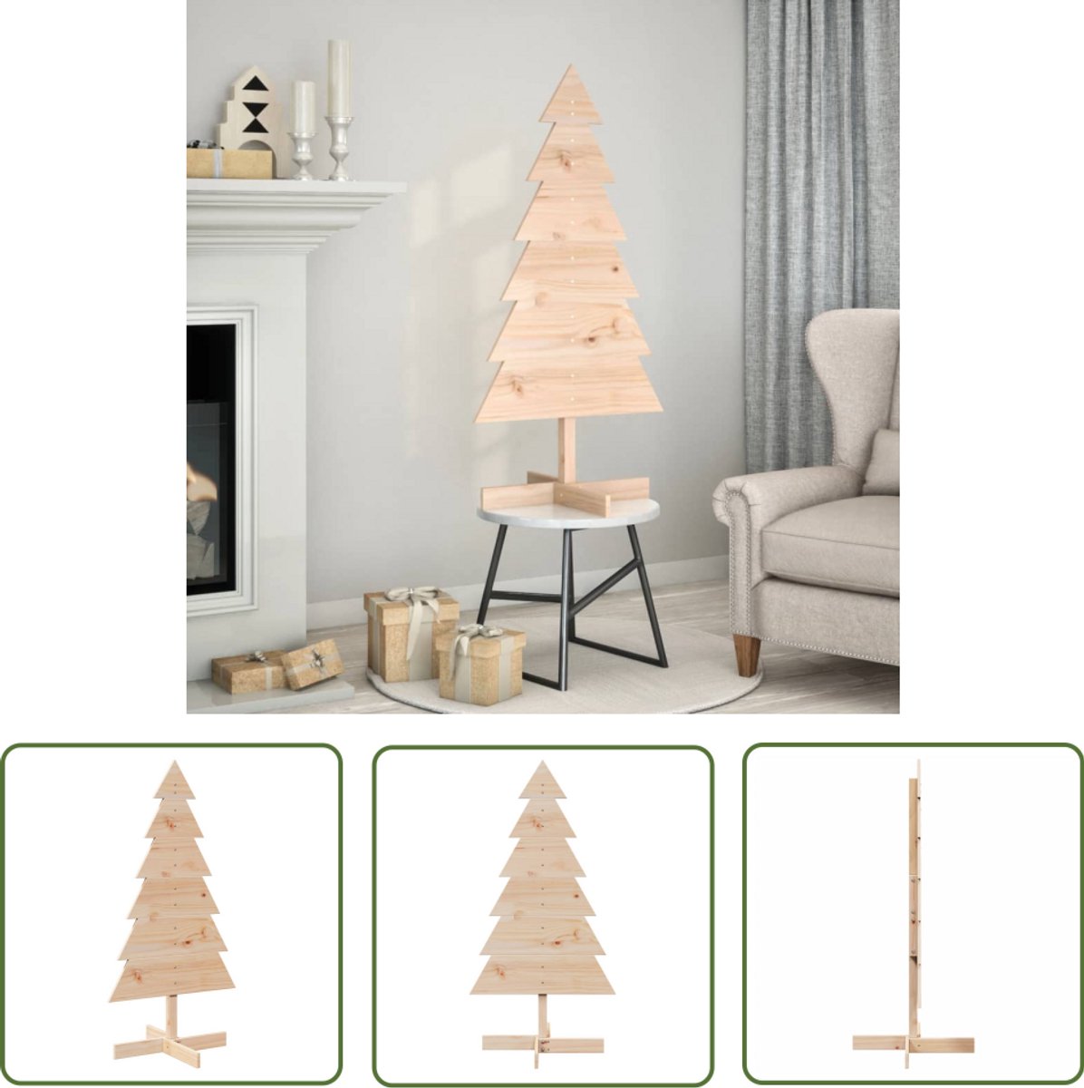 vidaXL Kerstboom Massief Grenenhout 120 cm