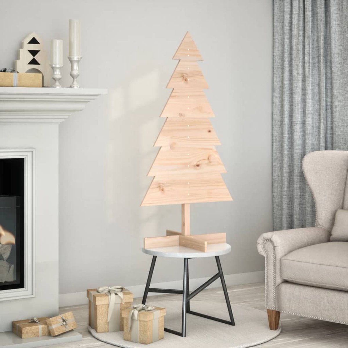 vidaXL Kerstboom Massief Grenenhout 120 cm