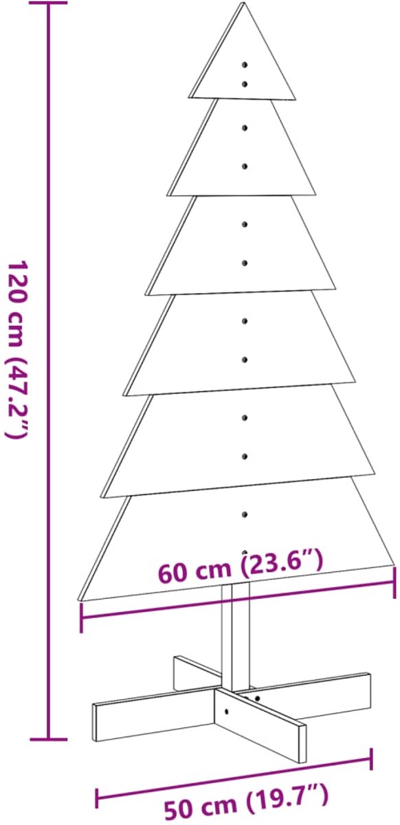 vidaXL Kerstboom Massief Grenenhout 120 cm
