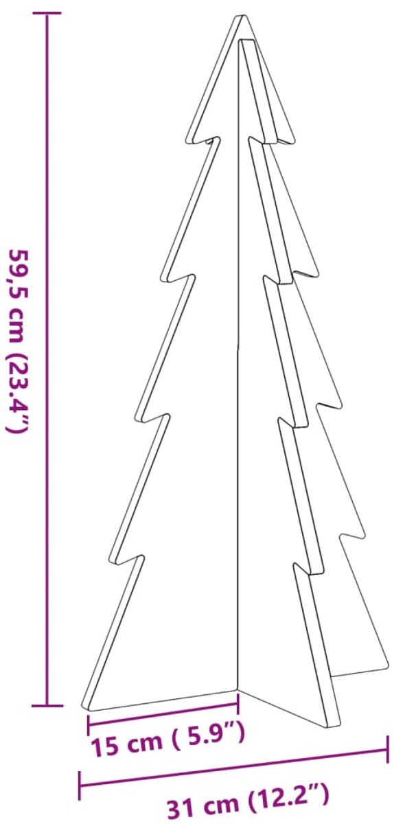 vidaXL Kerstboom massief grenenhout 59,5 cm
