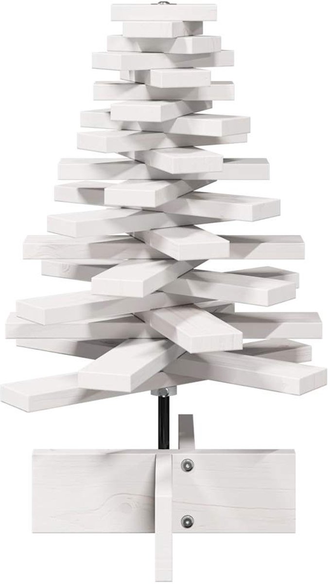 vidaXL Kerstboom massief grenenhout 60 cm wit