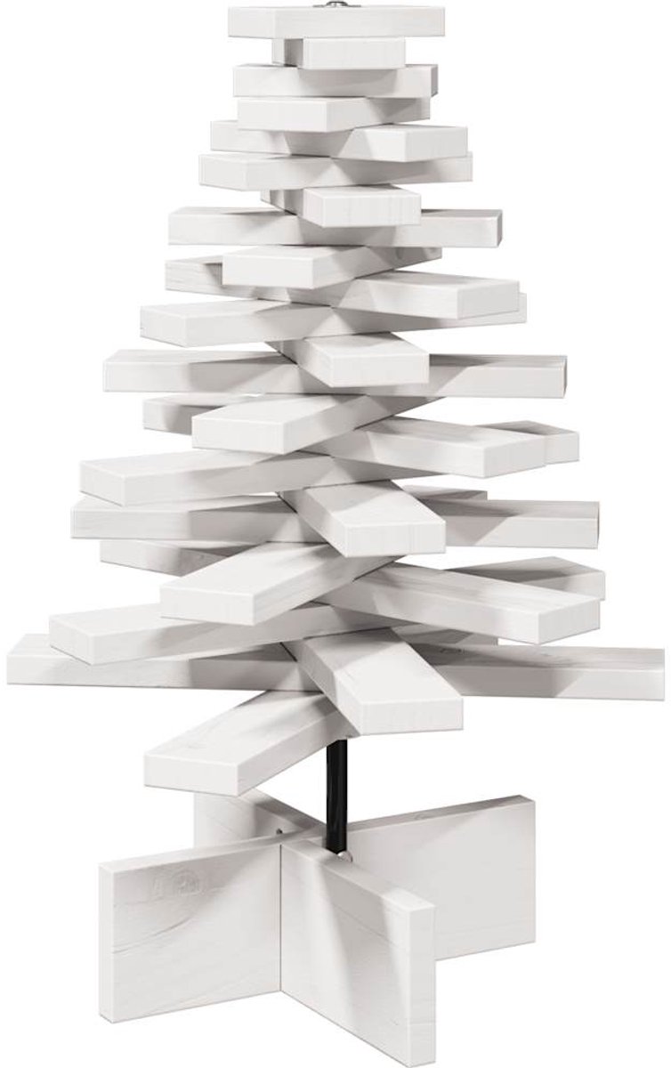vidaXL Kerstboom massief grenenhout 60 cm wit