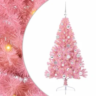 vidaXL kerstboom met 150 led roze 150 cm PVC