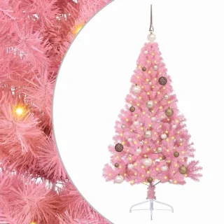 vidaXL kerstboom met 150 led roze 150 cm PVC