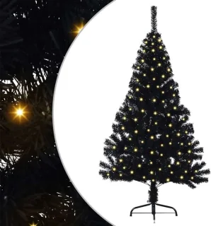 vidaXL kerstboom met 150 LED zwart 150 cm PVC