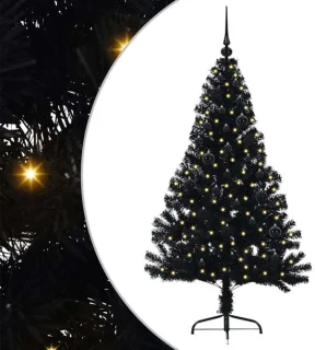 vidaXL kerstboom met 150 LED zwart 150 cm PVC