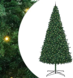 vidaXL Kerstboom met decoratieve touwlichten groen 400 cm PVC