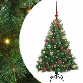 vidaXL kerstboom met ledverlichting en standaard groen 120 cm