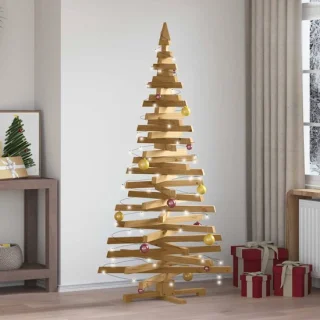 vidaXL kerstboom met standaard bruin 180 cm massief grenenhout