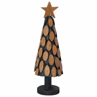 vidaXL kerstboom met standaard bruin 61 cm massief teakhout
