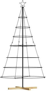 vidaXL kerstboom met standaard zwart 180,5 cm staal