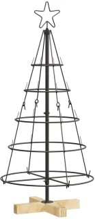 vidaXL kerstboom met standaard zwart 90 cm staal