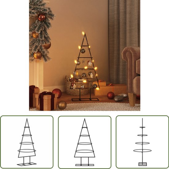 vidaXL Kerstboom metaal zwart 60 cm