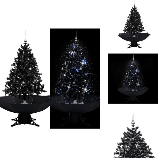vidaXL Kerstboom PVC Sneeuwend 140 cm zwart