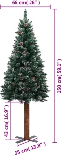 vidaXL Kerstboom smal 150 cm groen