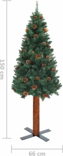vidaXL Kerstboom smal 150 cm PVC groen