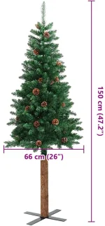 vidaXL Kerstboom smal 150 cm PVC groen