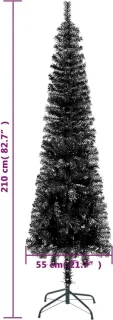 vidaXL Kerstboom Smal 210 cm Zwart